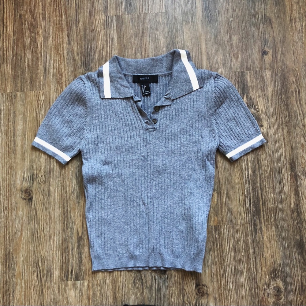 ribbed collared shirt